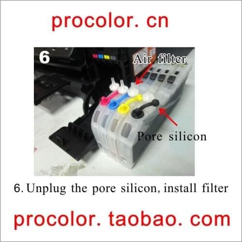 PROCOLOR Long refill inkjet cartridge LC123 LC125XL-M C Y LC127XL-BK for BROTHER DCP-J4110DW/MFC-J4410DW/MFC-J4510DW/MFC-J4610DW