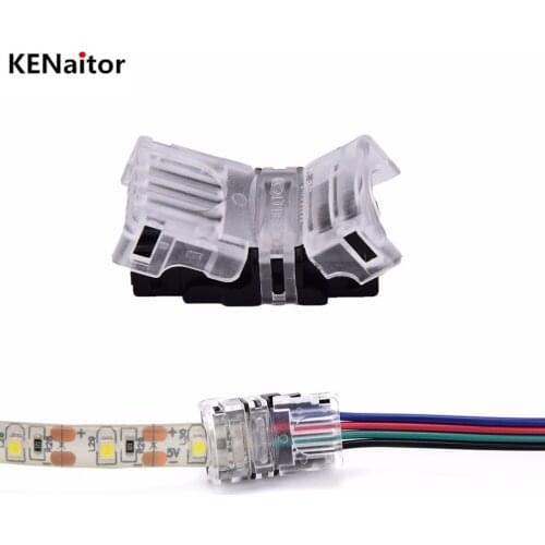 RGB Ip65 Connector 5pcs/Lot 4pin 10MM RGB Led Connector Wire Connector For 5050 SMD Waterproof RGB Led Strip Lighting DIY
