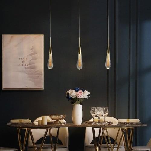 Nordic designer crystal chandelier water drop chandelier bedside decoration chandelier in hotel lobby restaurant LOFT style