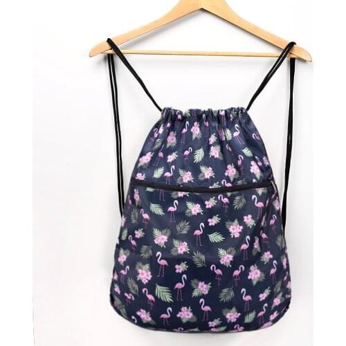 Foldable Waterproof String Backpack for Gym Workout Outdoor Running Travel Cartoon School Eco Friendly Shopping Bag with Zipper