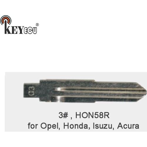 KEYECU 10x KEYDIY Universal Remotes Flip Key Blade 3# , HON58R for Opel, for Honda, for Isuzu, for Acura