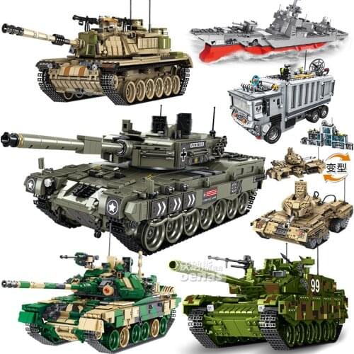Military Tanks model Building Blocks World War 2 1 WW2 US Russian Germany Army ship Truck Vehicle weapon bricks warship kids toy