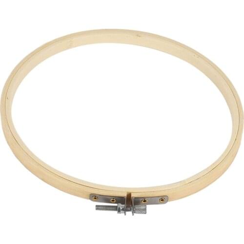 10 Pieces 6.7inch 17cm Round Wooden Embroidery Hoops Set Bulk Wholesale Adjustable Bamboo Circle Cross Stitch Hoop Ring