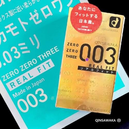 10pcs Made in JAPAN 003 REAL FIT OKAMOTO Condom Penis Cock Sleeve Natural Latex Penis Cock Sleeve Extra Lubricated Sex Toy Men