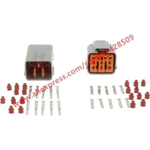 20 Sets 10 Pin Female Male Waterproof Cable Auto Connector For Motors Cars 6195-0167 6195-0164
