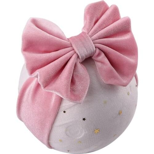 2020 Spring Velvet Big Hair Bows Winter Headband Funky Soft Solid Elastic Hair Bands DIY Hair Accessories For Girls Boutique