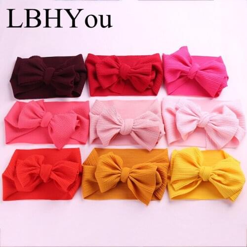 5pcs/lot Girls Wide Nylon Headbands For Girls ,Top Knot Turban Headwraps ,Toddler Kids Adjustable Hair Accessories