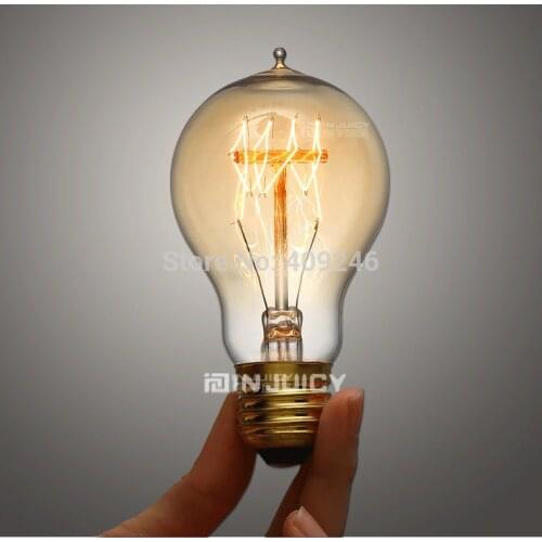 A19 E27 Loft Edison CARBON FILAMENT 40 WATT Vintage MARCONI Antique Light incandescent bulbs for Bar Cafe Ceiling Pendent