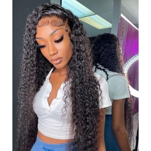 Glueless Curly Black Hair Lace Front Wigs for Women Heat Resistant Synthetic Fiber Hair Lace Wig Natural Hairline