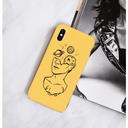 DIFFRBEAUTY Abstract Stick Figure Phone Case For iPhone 5 SE XS XR 6 6S Plus Black Soft Phone Cover For iPhone 8 7 Plus