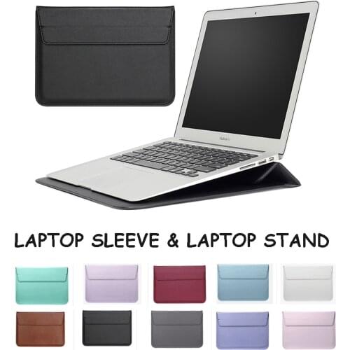 PU Leather Stand Bag Cover for Apple Macbook Air Pro Retina 11 12 13 15 Laptop Liner Sleeve Protector Bag for MacBook 13.3 Inch