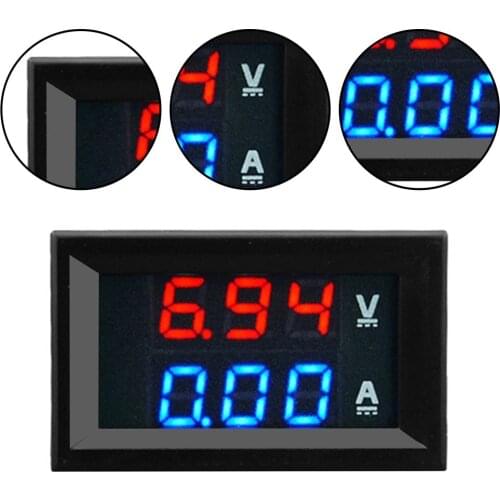 100V 10A DC Digital Voltmeter Ammeter Blue + Red Dual Color Display LED Amp Dual Digital Volt Meter Gauge 2 in1 Multimeter