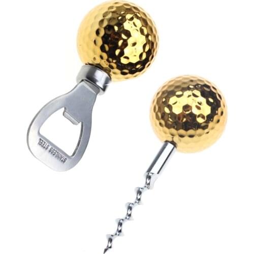 CRESTGOLF 2pcs/Sets Golf Ball-Shaped Bottle Opener Corkscrew Wine and Beer Opener Golfer Beer Novelty Gift for Golf Lover