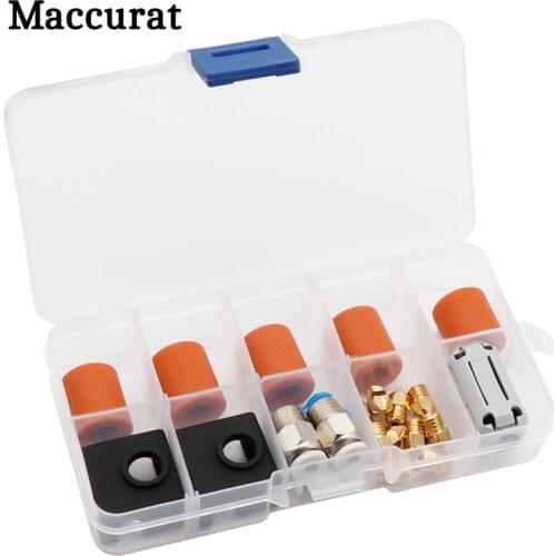 3D printer parts MK8 Nozzle+Heating block mk9 Silicone sock+PC4-01+Silicone Solid Spacer+Filament Filters Cleaner For Ender 3