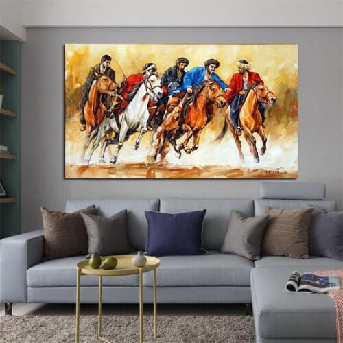 Wild Animals Running Horse Canvas Art Painting Posters and Prints Cuadros Wall Art Picture for Living Room Home Decor