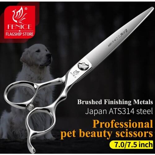 Fenice 7/7.5 inch ATS314 steel dog grooming scissors for pet cutting scissors dog scissors grooming shears tesoura tijeras