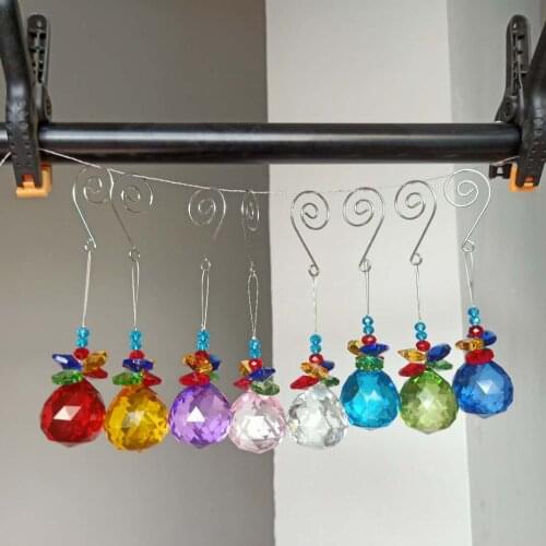 New Color DIY Crystals Pendants Glass Beads Chandelier Crystals Prisms Suncatcher Handmade Crystal Hanging Ornament Home Decor