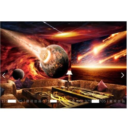 Customized 3d photo wallpaper 3d wall mural wallpaper 3 d space theme bars KTV background wall decoration living room decoration