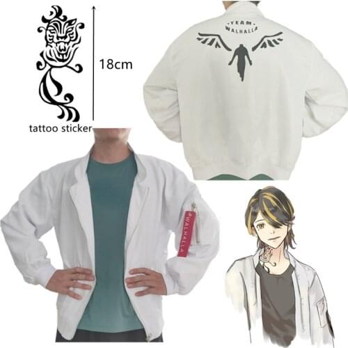 Anime Tokyo Revengers Hanemiya Kazutor Cosplay Costumes Coat Pants T-shirts Wig Earring Tattoo Stickers Baseball Full Set