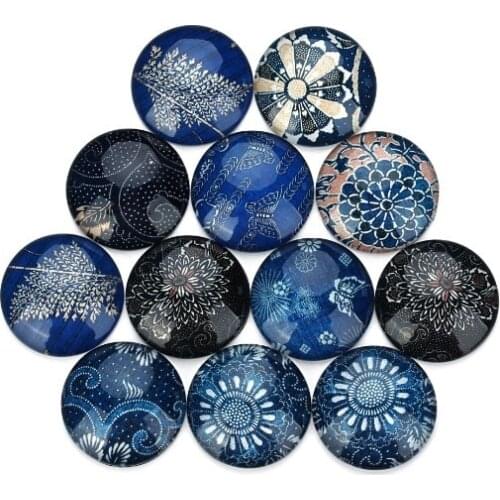 20pcs Retro Anchor mixed 12mm/18mm/20mm/25mm Round photo glass cabochon demo flat back Making findings no hole