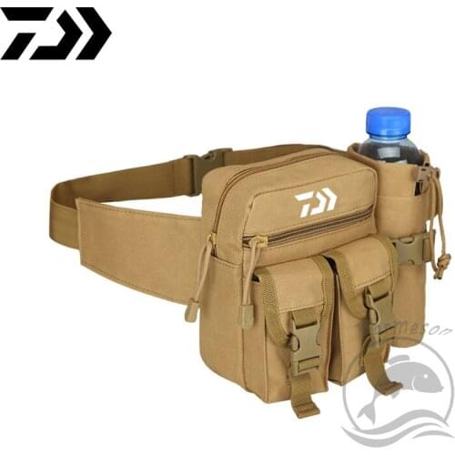 DAIWA Multifunctional Fishing Tackle Bags Single Shoulder Crossbody Bag Waist Pack Fish Lures Gear Utility Storage Fishing Bag