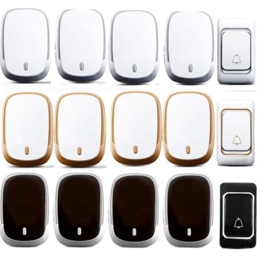 White black golden RING bell with 4 receivers wireless door bell set by 110-220V doorbell Waterproof 300M door chime door ring