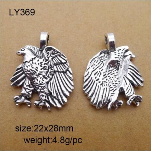 25pcs Antique Silver Alloy Eagle Charms Pendants For Bracelet Necklace Jewelry Making DIY Handmade Craft 22x28mm