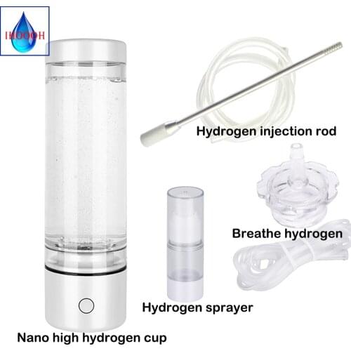Rechargeable Pure H2 Ventilator Nano Hydrogen Rich Generator Water Bottle/Cup Super Antioxidants Alkaline Electrolysis Lonizer