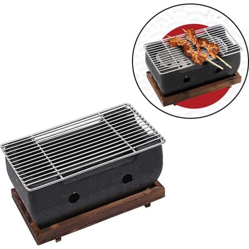 Portable Japanese BBQ Grill Charcoal Barbecue Grills Barbecue Tray Grills Aluminium Alloy Indoor Outdoor Camping Picnic Tool