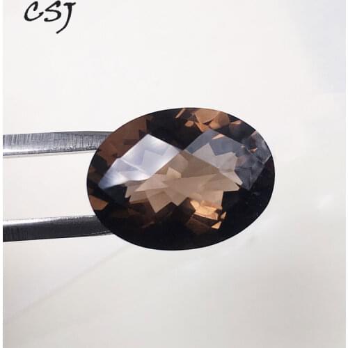 CSJ Natural smoky quartz loose gemstone oval shape cut fine fire for jewelry mounting design DIY stone