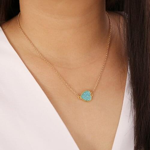 Simple Candy Color Frosted Cute Love Heart Pendant Necklace for Women Creative Geometric Clavicle Necklace Jewelry Gift YN1632