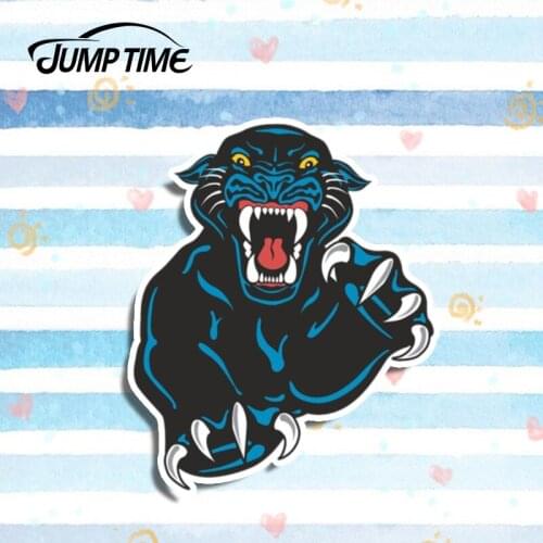 Jump Time 13cm x 10cm Car Stickers Waterproof Ferocious Black Panther Graphics Vinyl Car Decals Bumper Window Cartoon Decoration