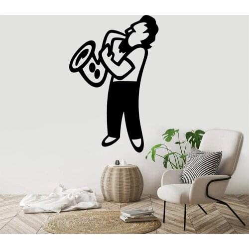 Diy saxophone Nursery Wall Stickers Vinyl Art Decals For Living Room Kids Room Wall Art Decal