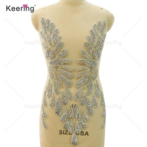 Sexy star with design 100% hand-made rhinestone bodice applique for dress patch. WDP-129
