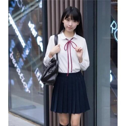 Navy Sailor Anime Skirts Japanese School Uniform Fashion Korean Style Kawaii Girl White Cosplay Graduation Japan Shirt Clothing