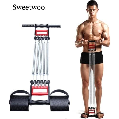 Spring Chest Developer Expander Men Tension Puller Fitness Stainless Steel Muscles Exercise Workout Equipment Resistance Bands