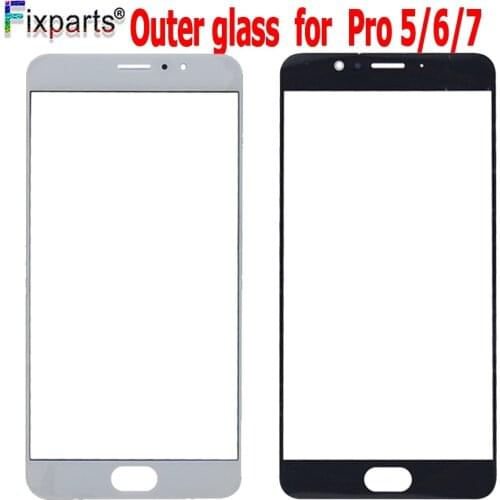 Meizu Pro 5 Outer Glass Lens Meizu Pro 7 Plus Front Glass Meizu Pro 6 Plus screen Panel Replacement Parts meizu pro7 Front Glass