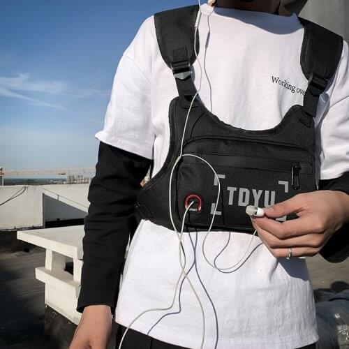 Waterproof Men chest Bag Streetwear Vest Chest Rig Bag In Waist Packs Mini Tactical Outdoor Sport Travel Telephone Waist Bag