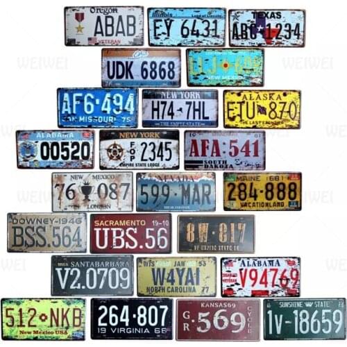 Motorcycle Iron Sign Home Decoration Metal Sign License Vintage Tin Plate Rust Feeling Wall Art Number Iron Plaque Wall Poster