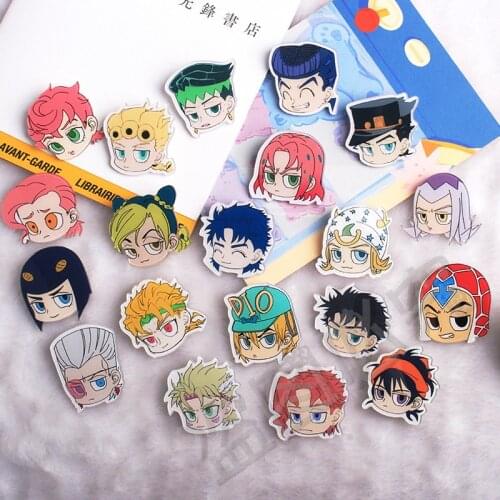 1pcs JOJOS Bizzare Adventure Pin Acrylic badge Hat Clothes Accessories Boys Girls Gift