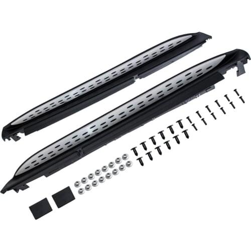 1Pair Aluminum Running Board Left Right fit 12-15 For Mercedes Benz W166 ML-Class ML350/ 16-18 GLE350 Direct bolt on Black