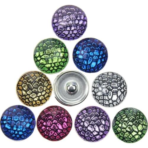 10Pcs/lot Mixed Style Snap Jewelry Colorful Crystal Round 18mm Resin Snap Buttons fit Snap Bracelet Bangles