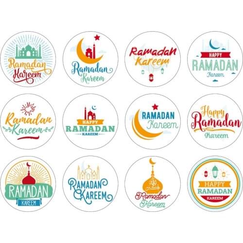 120pcs Arab Fanoos Lantern Ramadan Decor Happy Eid Stickers Set Eid Mubarak Stickers Kabba Quran Muslim Islamic Gifts Lebles