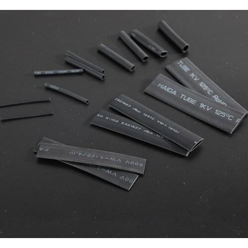 127 Pcs Heat Shrink Sleeving Tube Assortment Kit Electrical Connection Electrical Wire Wrap Cable Waterproof Shrinkage 2:1 Black
