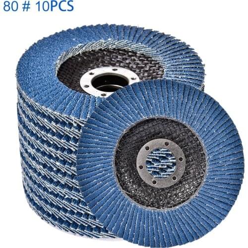 10 PCS Flap Disc 4.5" x 7/8-Inch Abrasives Sanding Grinding Wheels Metal Wood Abrasive Tool for Angle Grinder 40/60/80/120 Grit