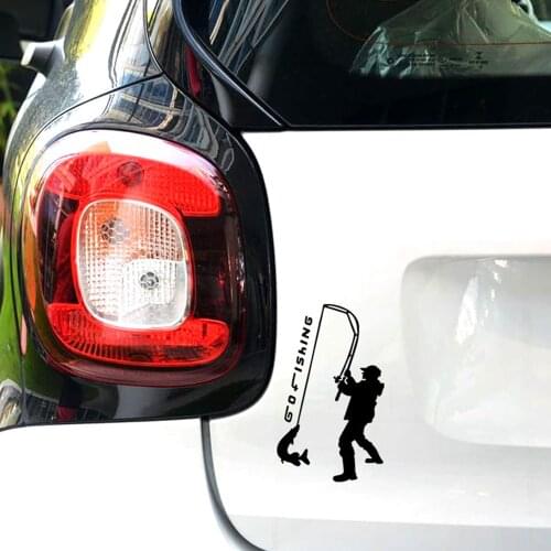 Aliauto Reflective Car Accessories Go Fishing Outdoor Sports Car Sticker and Decal for Vw Golf 7 Polo Skoda Ford Focus Toyota