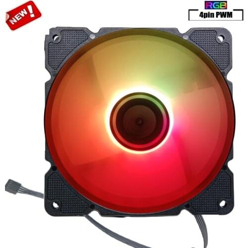 PWM 4Pin RGB 120mm Computer Case Fan Silent 12CM Fan CPU Cooling RGB Quiet PC Cooler Fan Case Fans 12V DC