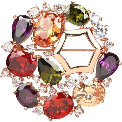 Bettyue New Arrival Charming Brooch Multicolors Cubic Zircon Female Fashion Statement Party Ingenious Jewelry