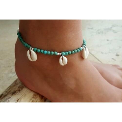 Turquoise Anklet - Turquoise Ankle Bracelet - Beaded Anklet - Foot Jewelry - Foot Bracelet - Anklets For Women