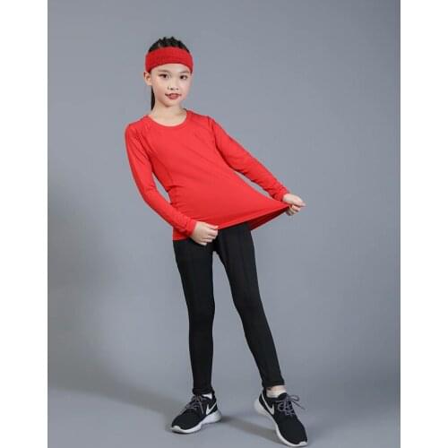 Childrens Wear 1 Set Quick-Drying Compression Girl Sportswear Set Runner Sports Fitness Training Running Tracksuit Underwear